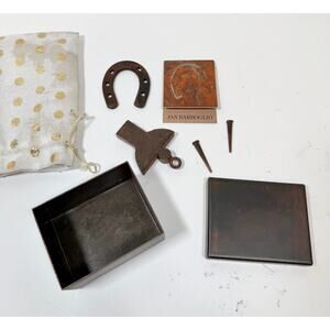 Vintage Jan Barboglio Horseshoe House Blessing set w/House Blessing Angel